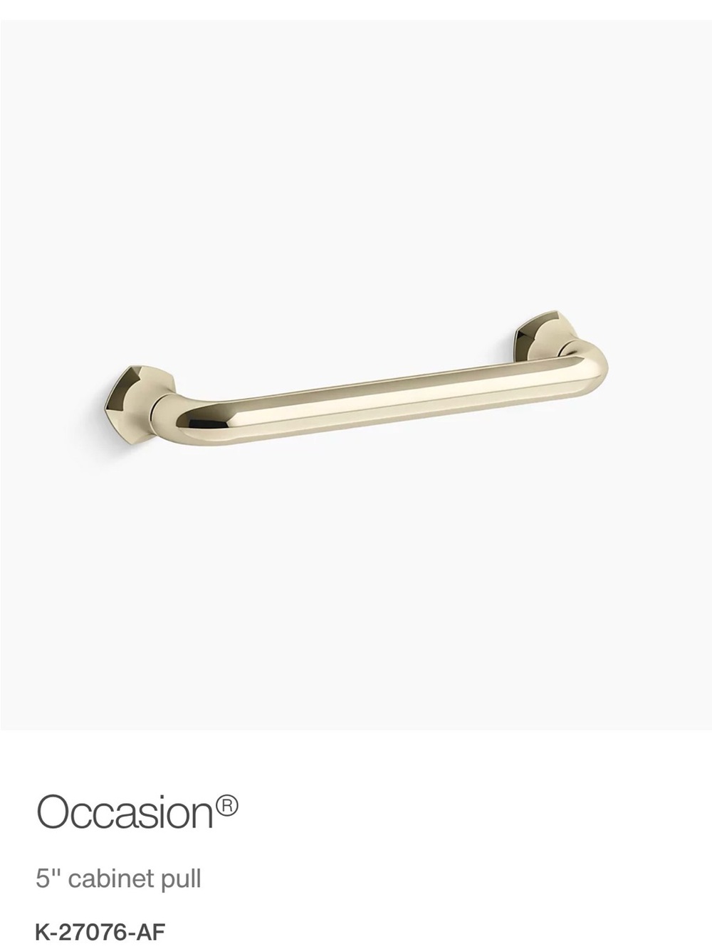 Kohler Occasional Vibrant French Gold Polished 5” Cabinet Pulls